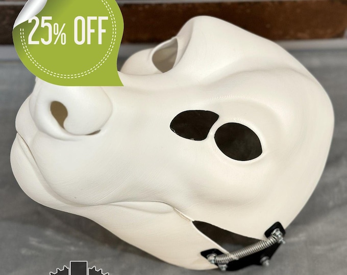 3D Printed Canine Fursuit Head Base with Articulated Jaw - Pre-Cut, Hinged, Semi-Realistic