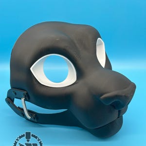 Feline Fursuit Head Base with Moving Jaw - 3D Printed , Semi-Toony style