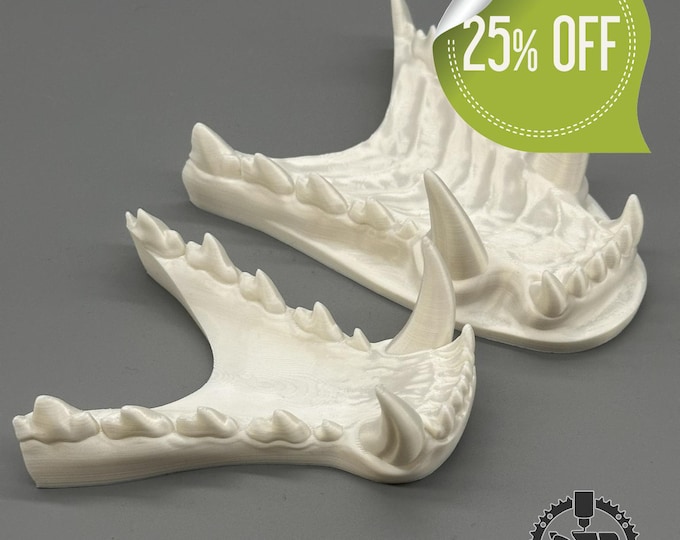 Wolf Fursuit jaw-set, realistic, 3D printed from PLA+ / Original design