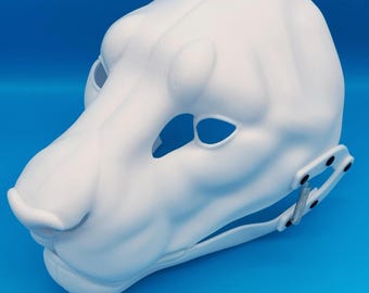 Realistic Lion Fursuit Head Base: Articulated Jaw, 3D Printed, Lightweight, Hinged & Pre-Cut