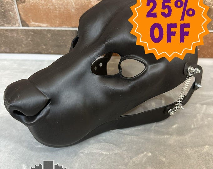 Realistic Hyena Fursuit Head Base with Moving Jaw and Hinges for Furry Costumes, 3D printed