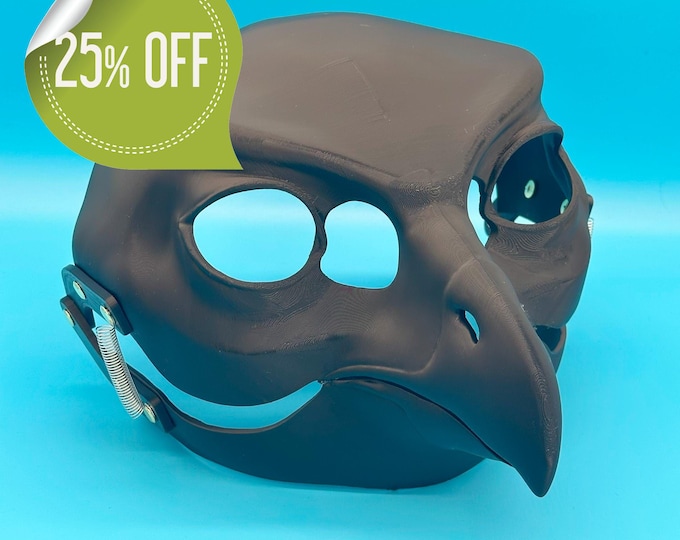 Owl Fursuit Head Base with Moving Jaw – 3D Printed, Realistic Bird Mask