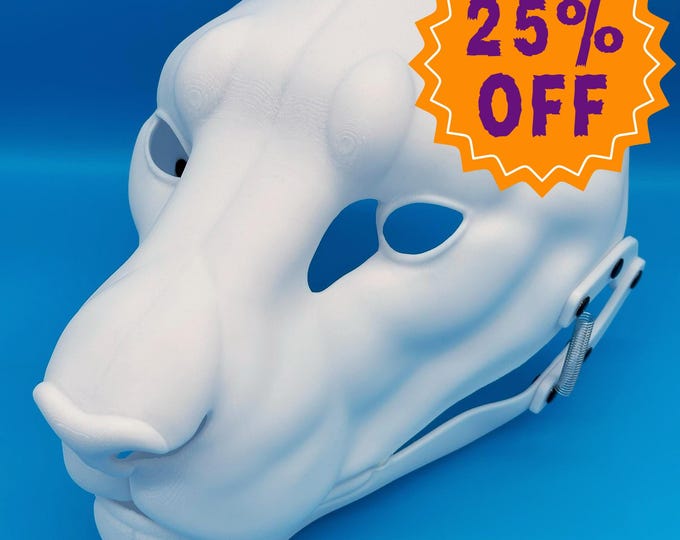 Realistic Lion Fursuit Head Base: Articulated Jaw, 3D Printed, Lightweight, Hinged & Pre-Cut