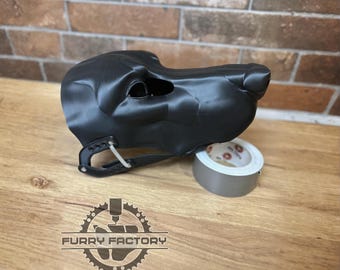 Doberman Fursuit Head Base, Realistic 3D Printed Moving Jaw Canine Blank