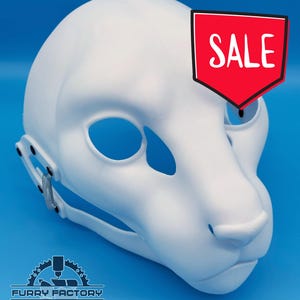 Realistic Cat Fursuit Head Base with Moving Jaw and Hinges - 3D Printed