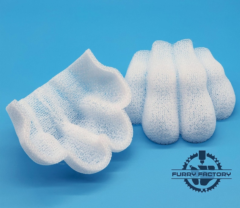 3D printed fursuit toes for feetpaws crafted from durable TPU, featuring a unique digi pattern for a custom look