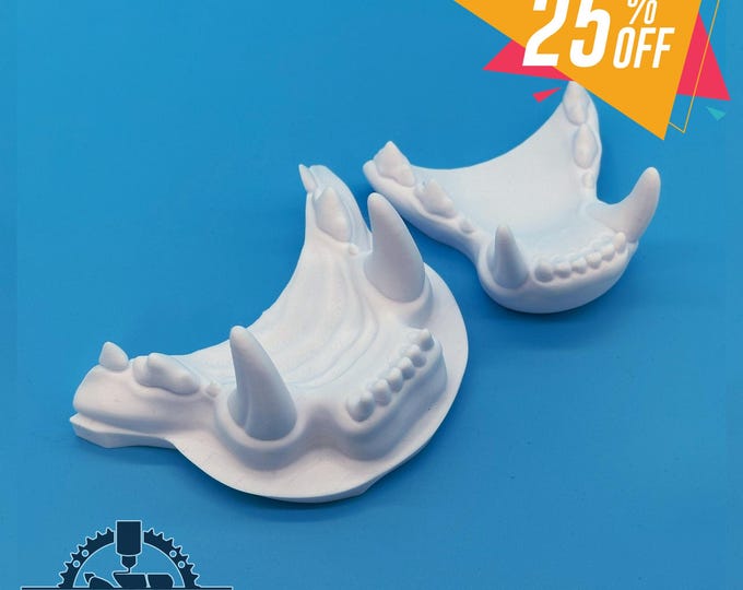 Cat Fursuit jaw-set, realistic, 3D printed from PLA+ / Original design