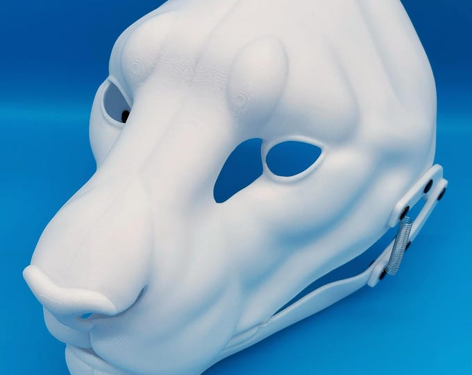 Realistic Lion Fursuit Head Base: Articulated Jaw, 3D Printed, Lightweight, Hinged & Pre-Cut