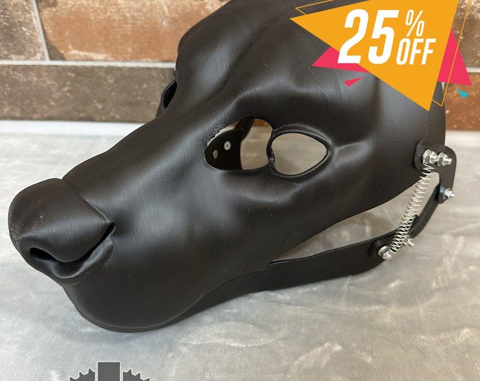 Hyena Fursuit Head Base with Moving Jaw, Hinges / Realistic / 3D printed