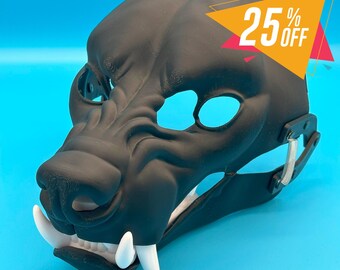 Snarl Hyena Fursuit Base Head + Teeth set / realistic / moving jaw / 3D printed