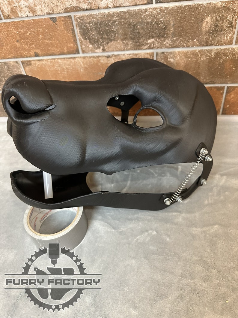 Hyena Fursuit Head Base With Moving Jaw, Hinges / 3D Printed From PLA ...