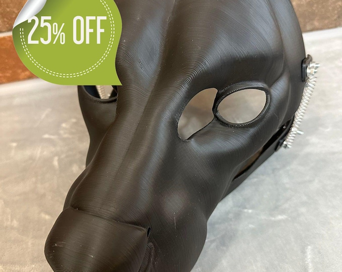 Realistic Hyena Fursuit Head Base with Moving Jaw and Hinges for Furry Costumes, 3D printed
