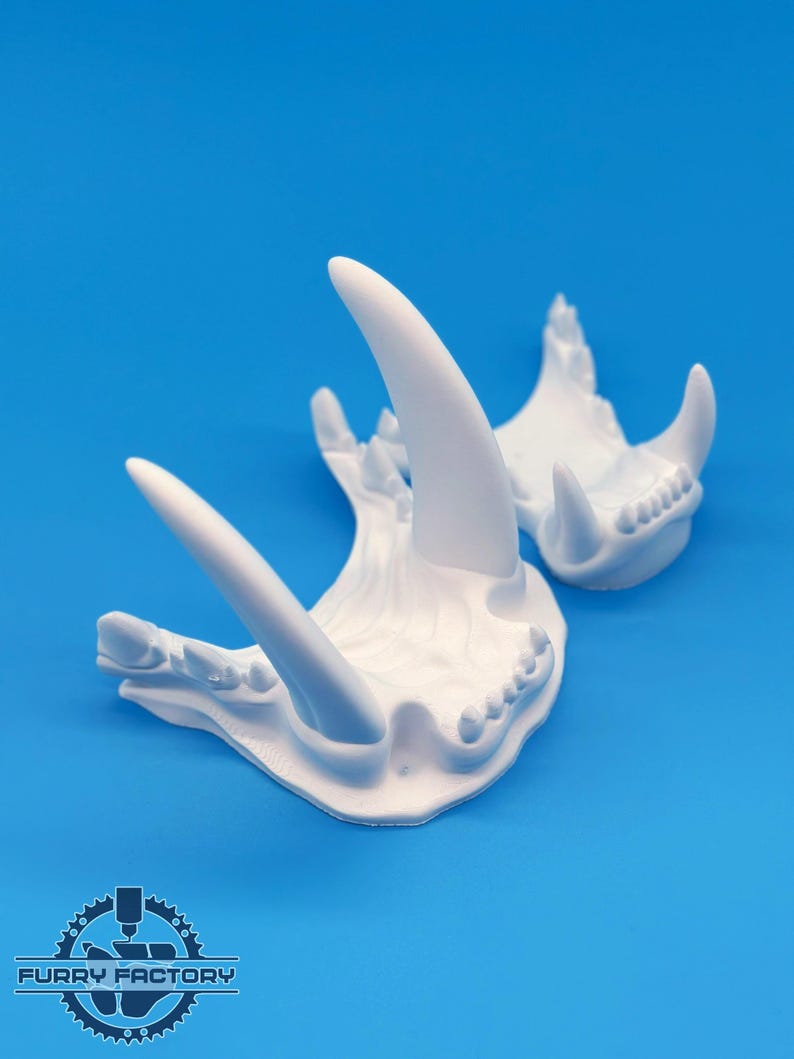 Sabertooth Fursuit Head Base: Realistic 3D Printed Moving Jaw Pre-cut ...