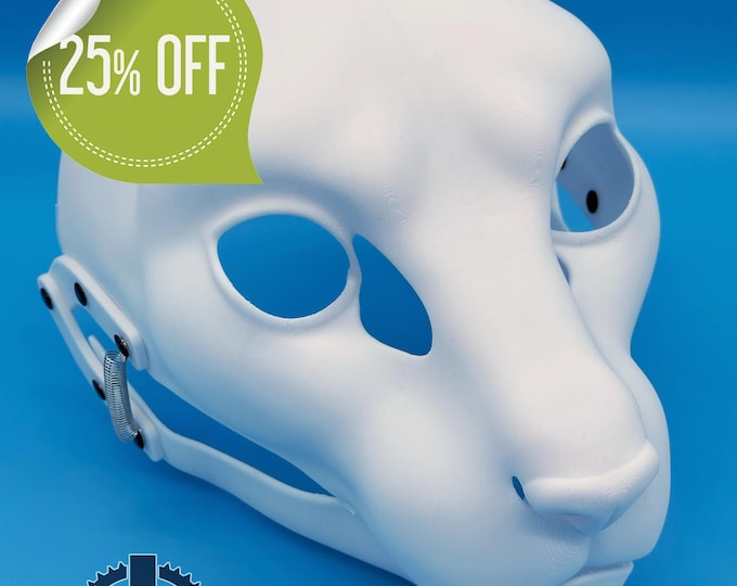 Realistic Cat Fursuit Head Base with Moving Jaw and Hinges - 3D Printed