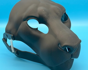 Tiger Fursuit Head Base with Moving Jaw, Hinges / Realistic / 3D printed