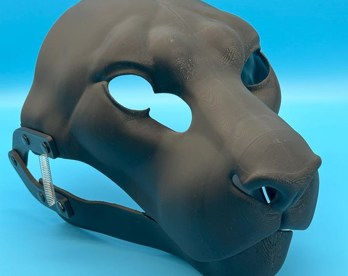 Tiger Fursuit Head Base with Moving Jaw, Hinges / Realistic / 3D printed