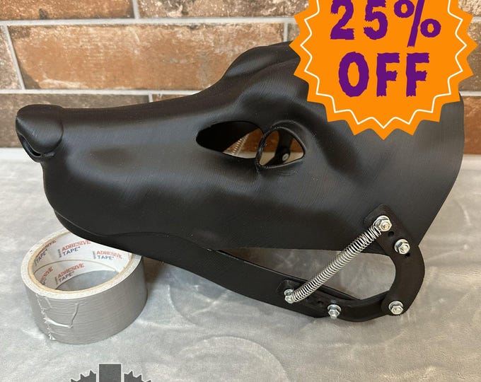 3D Printed Fox Fursuit Head Base with Moving Jaw - Realistic Canine Furry Costume