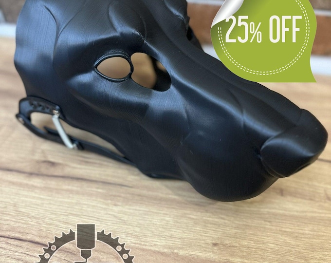 Doberman Fursuit Head Base with Moving Jaw, Hinges / Realistic / 3D printed