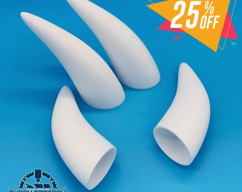 Medium Horns (Pair) – Lightweight & Durable, 3D Printed for Fursuits, Costumes, and Cosplay