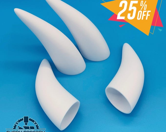 Medium Horns (Pair) – Lightweight & Durable, 3D Printed for Fursuits, Costumes, and Cosplay