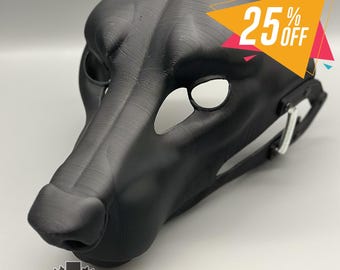 Wolf Fursuit Head Base with Moving Jaw, Hinges / Realistic / 3D printed (Updated shape)
