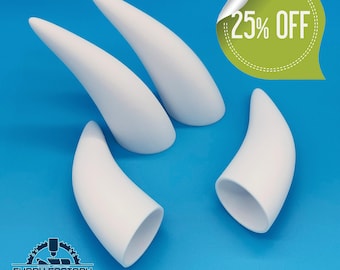 Medium Horns (Pair) – Lightweight & Durable, 3D Printed for Fursuits, Costumes, and Cosplay
