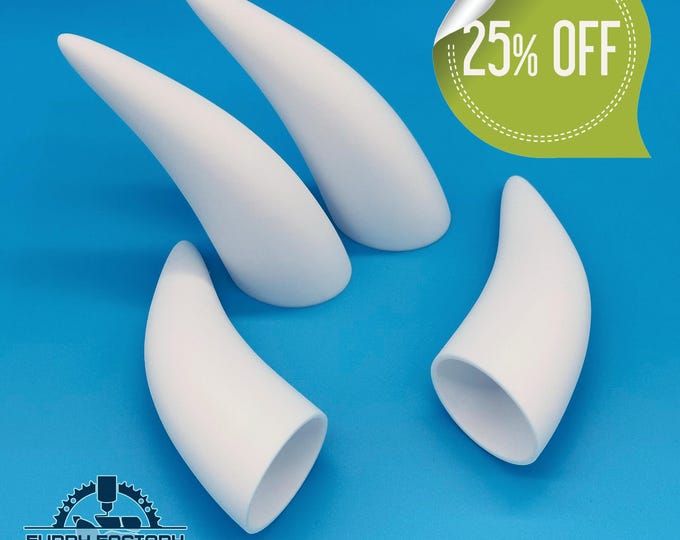 Medium Horns (Pair) – Lightweight & Durable, 3D Printed for Fursuits, Costumes, and Cosplay