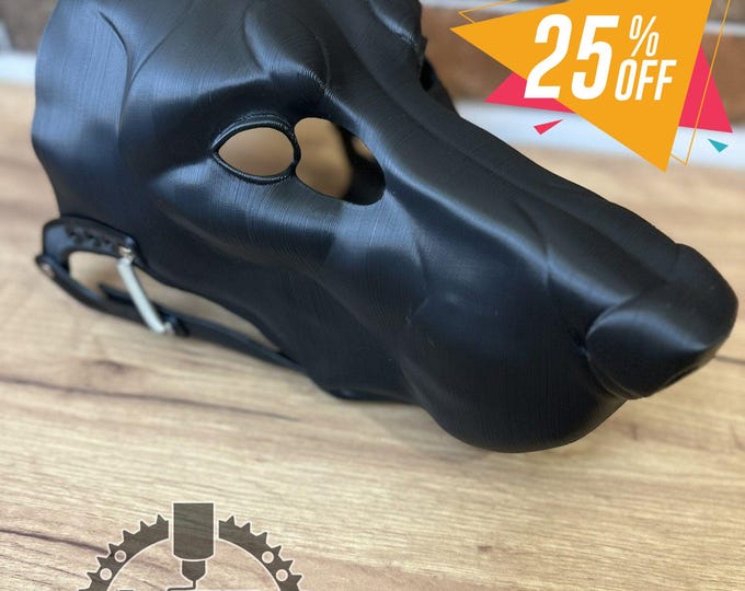 Doberman Fursuit Head Base with Moving Jaw, Hinges / Realistic / 3D printed