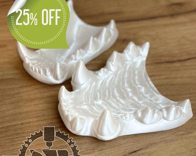Realistic 3D-Printed Hyena Fursuit Jaw Set - Original Design