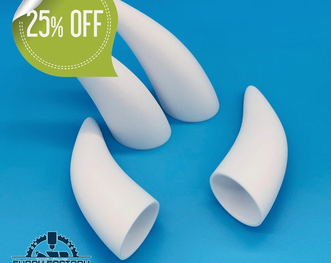 Medium Horns (Pair) – Lightweight & Durable, 3D Printed for Fursuits, Costumes, and Cosplay