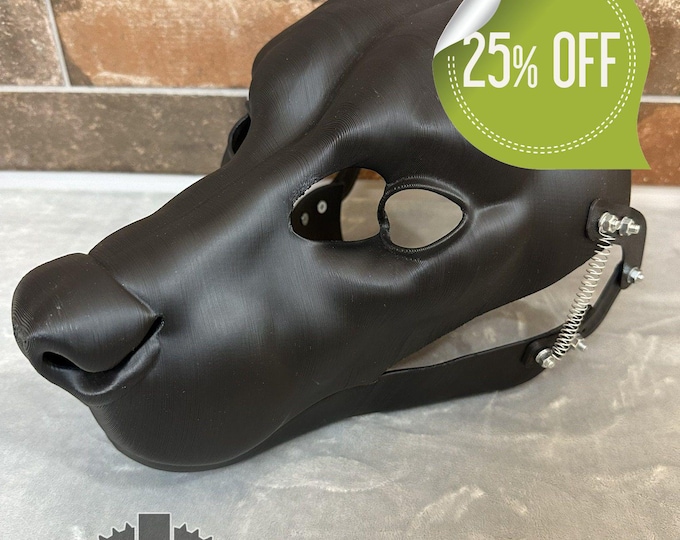 Hyena Fursuit Head Base with Moving Jaw, Hinges / Realistic / 3D printed