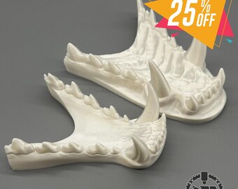 Wolf Fursuit jaw-set, realistic, 3D printed from PLA+ / Original design