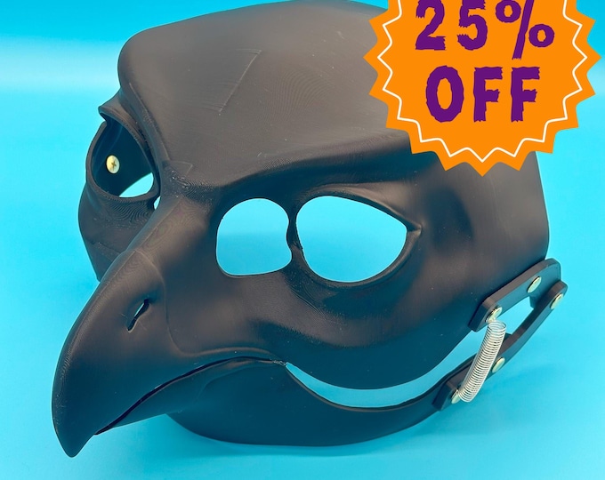 Owl Fursuit Head Base with Moving Jaw – 3D Printed, Realistic Bird Mask