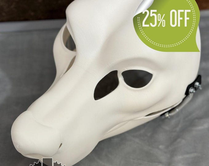 Canine / Dog Fursuit Head Base with Moving Jaw, Hinges /Semi Realistic / 3D printed