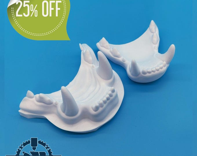 Realistic 3D Printed Cat Fursuit Jaw Set - Original Design, Lightweight, Durable PLA+