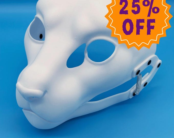 Realistic Cat Fursuit Head Base with Moving Jaw and Hinges - 3D Printed