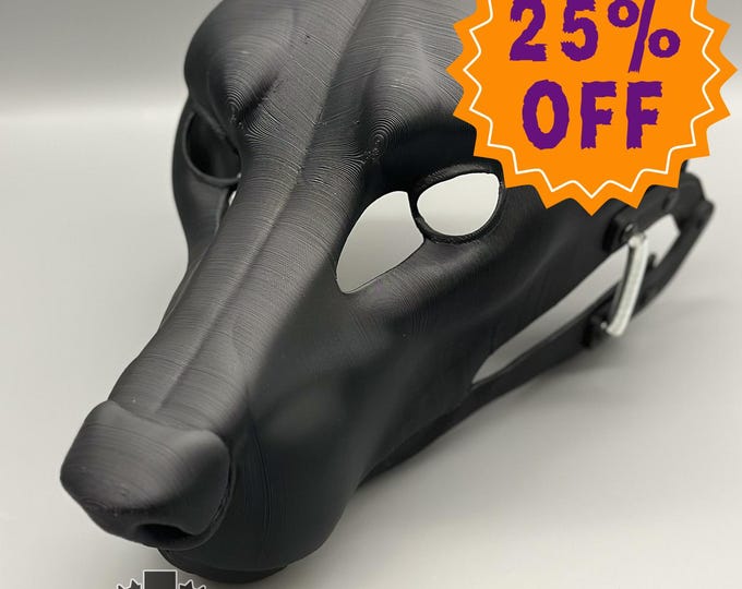 Wolf Fursuit Head Base with Moving Jaw, Hinged, Realistic Style, 3D Printed