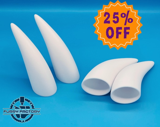 Medium Horns (Pair) – Lightweight & Durable, 3D Printed for Fursuits, Costumes, and Cosplay