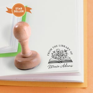 CARIMBO DE LIVRO | Carimbo personalizado de biblioteca | Carimbo em relevo | Da biblioteca de carimbos | Amante de livros | Carimbo personalizado | CARIMBADOR DE LIVRO