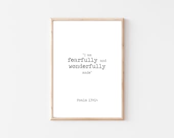 I am Fearfully and Wonderfully Made Print | Bible Prints