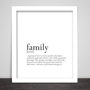 Family definition print | INSTANT DOWNLOAD PRINT