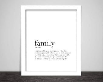 Family definition print | INSTANT DOWNLOAD PRINT