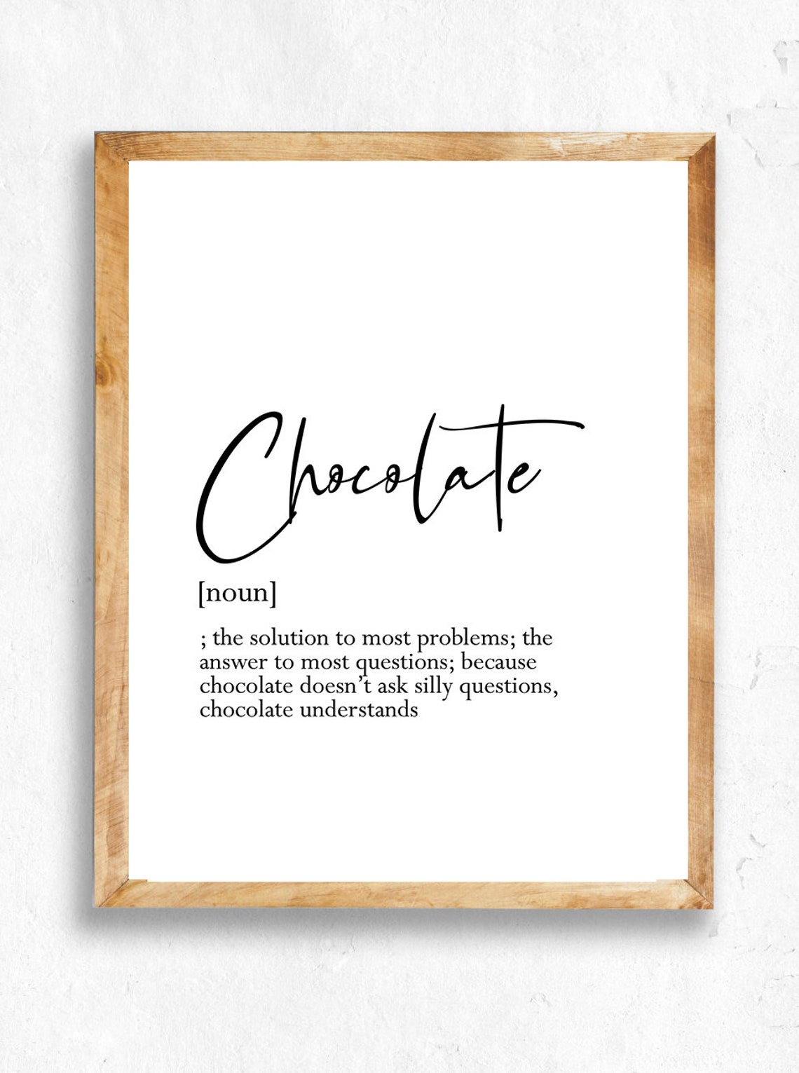 Chocolate Definition Print Dictionary Print Home Decor Etsy