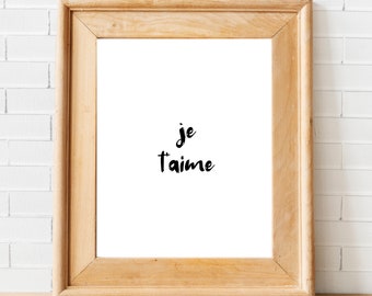 Je t'aime Print | French Print | Home Decor