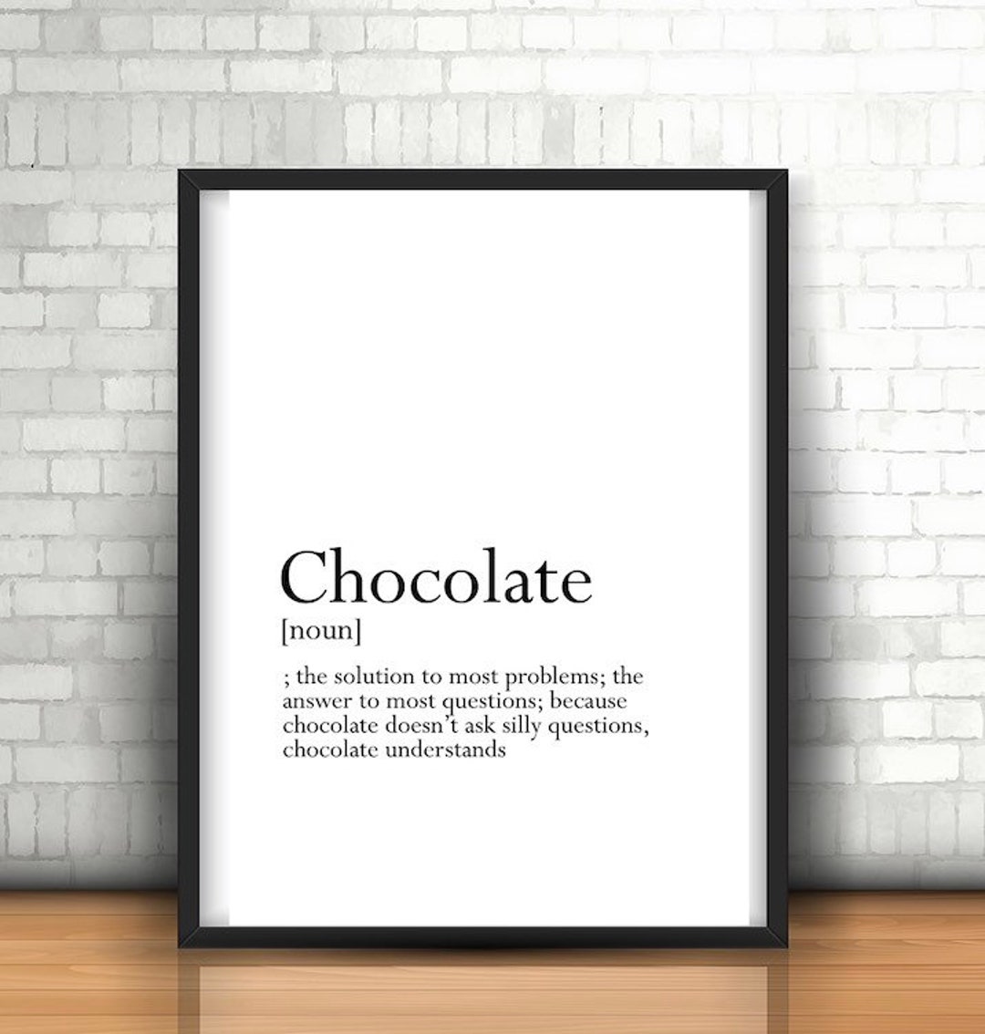 Chocolate Definition Print Dictionary Print Home Decor Etsy