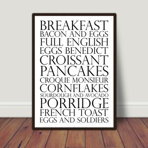 Breakfast Print | Personalised Prints | Kitchen Prints