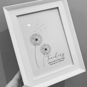 Teacher Dandelion Gift Teacher Print - Etsy