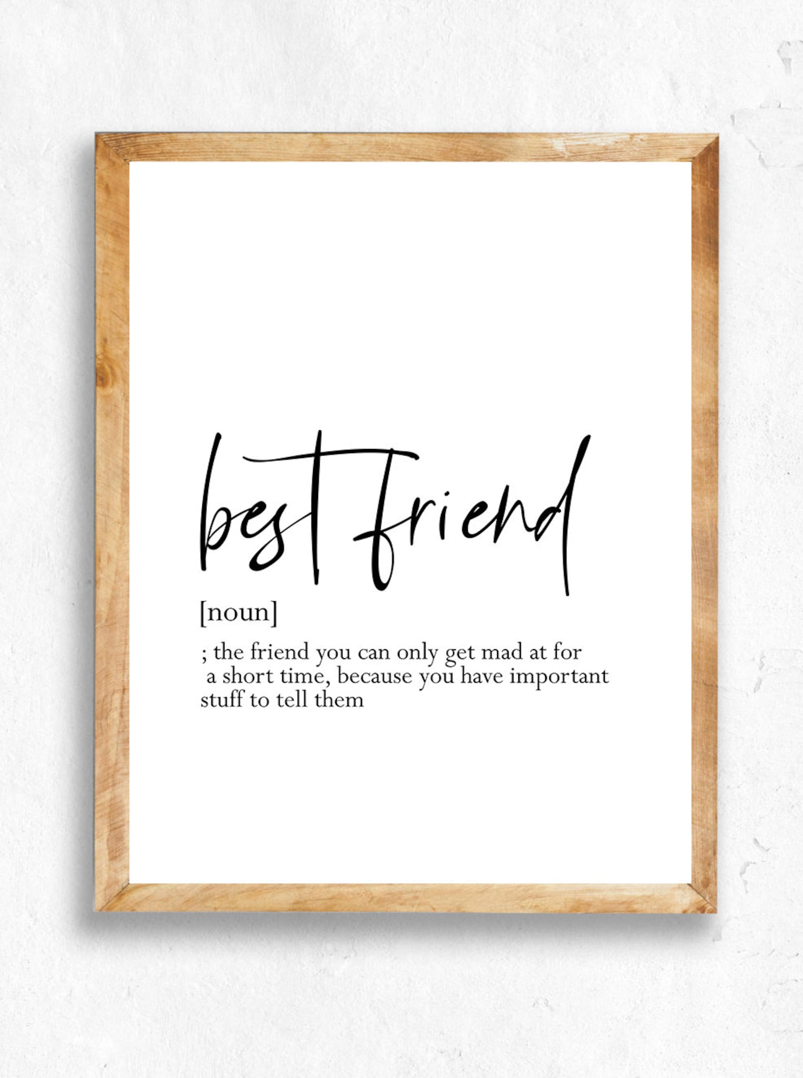 Best Friend Definition Print Best Friend Gift Wallart | Etsy