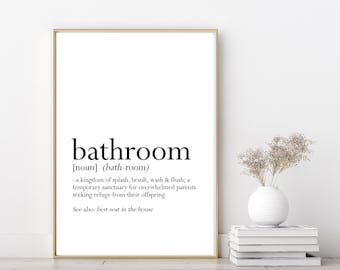 Bathroom Definition Print | Bathroom Decor