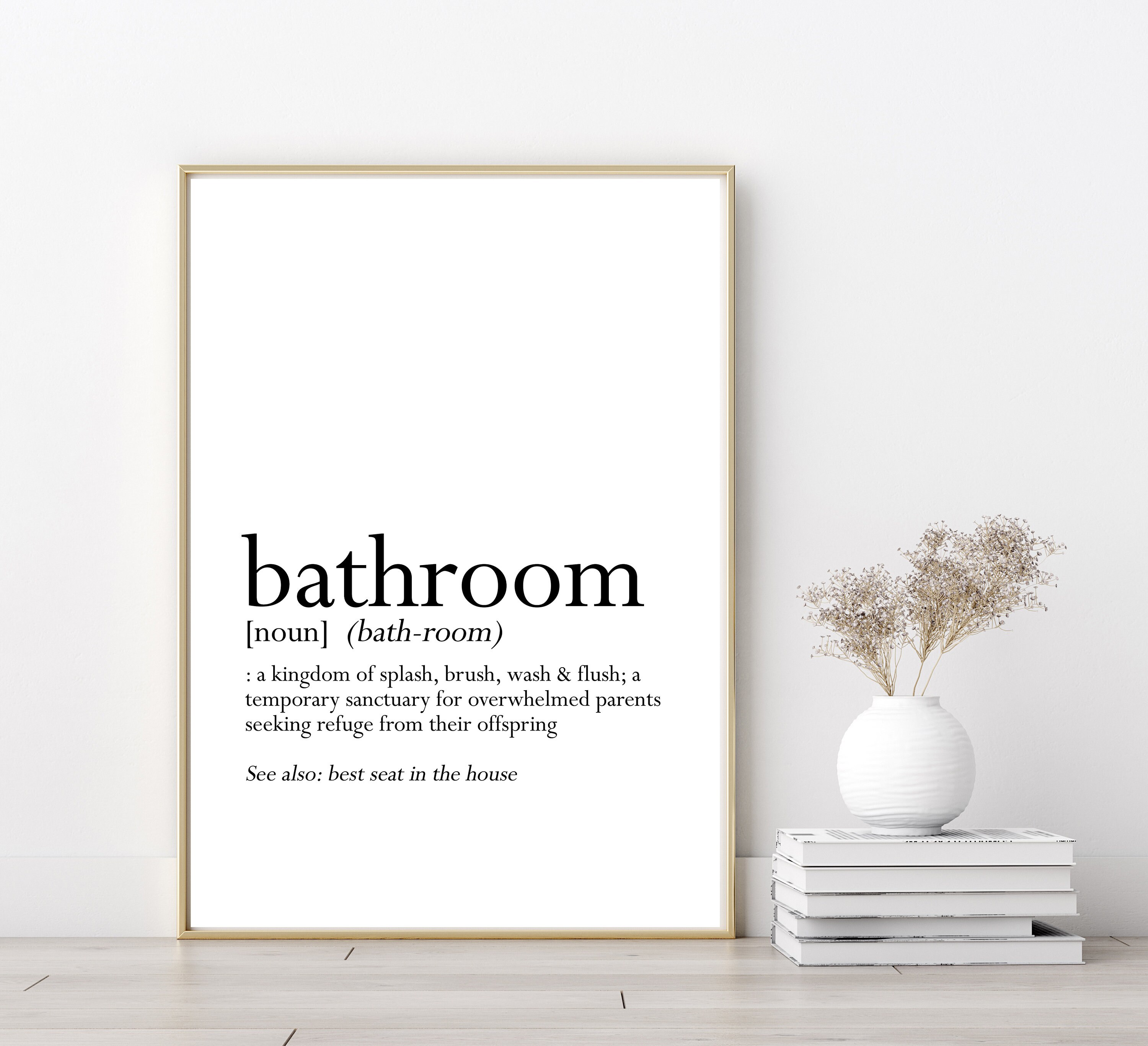 Bathroom Definition Print Bathroom Decor | Etsy